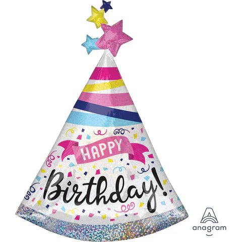 Anagram 36" Happy Birthday Sparkle Hat Balloon
